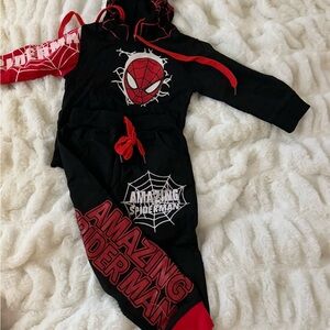 Black and Red Spider-Man Hoodie and Pants Set